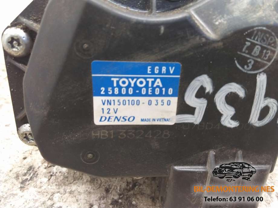 EGR-ventil til Toyota Hilux 2016-2020  (25800-0E010|VN150100-0350|)