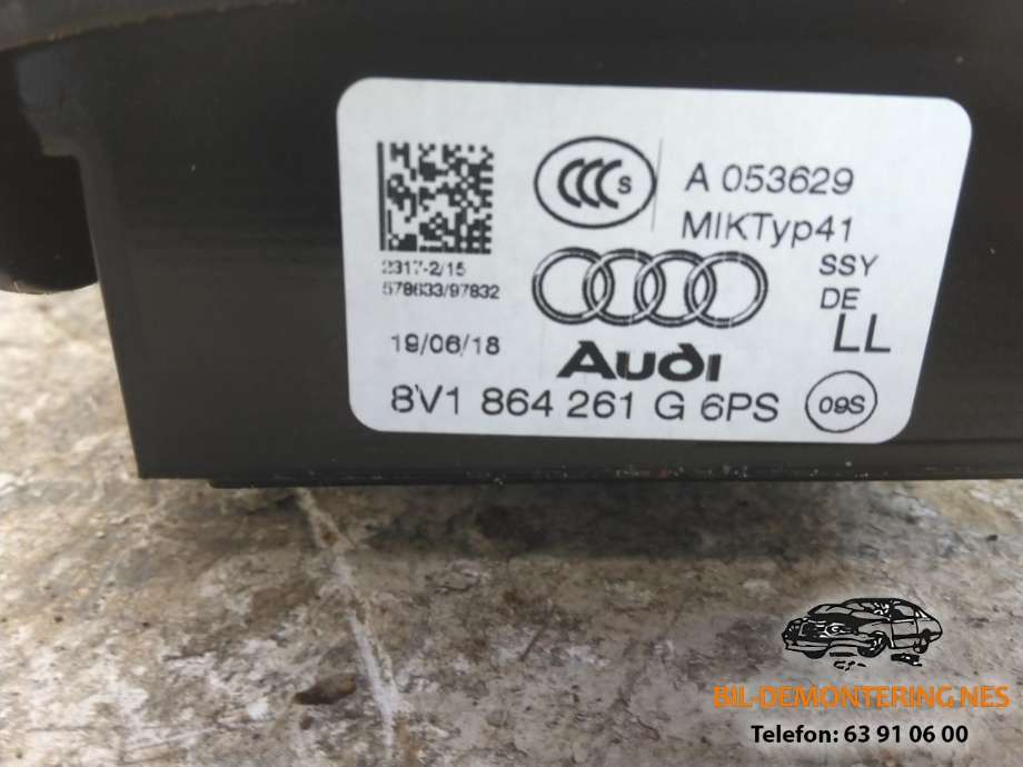 Bilstereo betjeningspanel til Audi A3 2016-2020 (Type III, Fase 2)  (8V0 919 814 BB|)