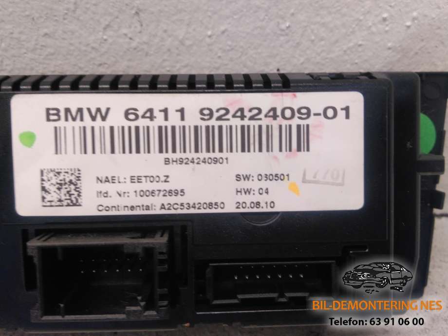Varmeapparat betjening til BMW X1 2009-2015 (E84) (E84) (9242409-01|)
