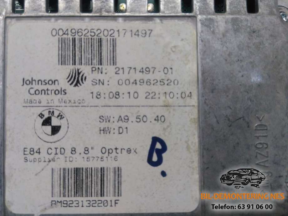 Bilstereo navigasjon skjerm til BMW X1 2009-2015 (E84) (E84) (2171497-01|)