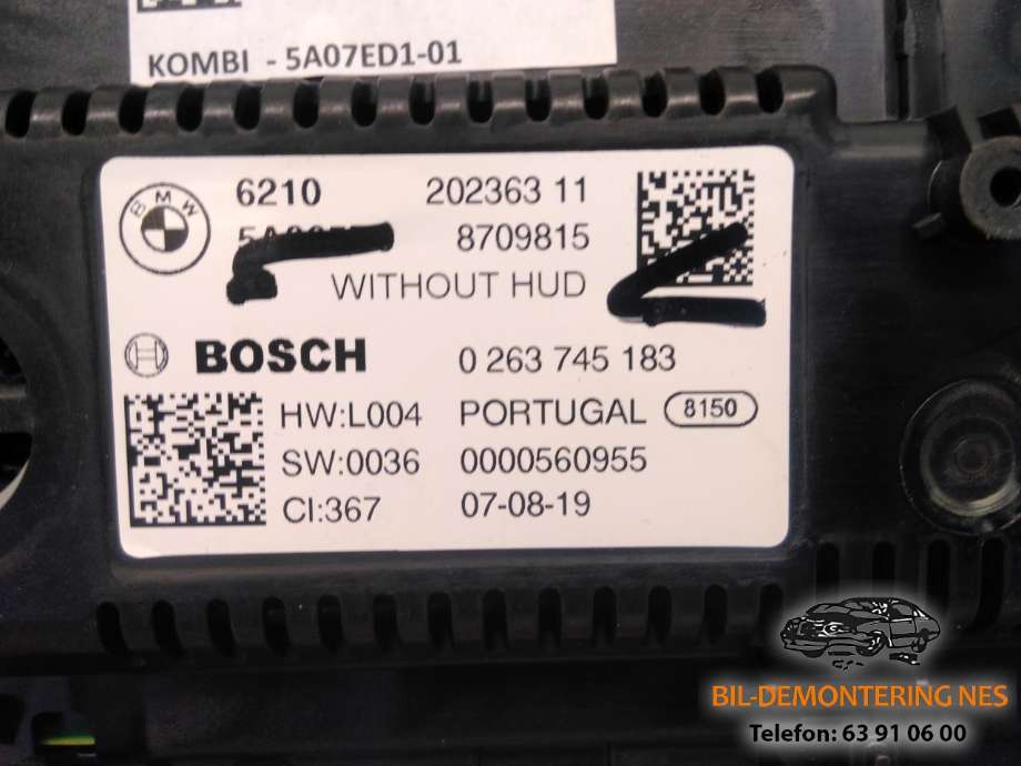 Instrumentpanel til BMW 5-Serie 2017-->> (G30/G31) (G30/G31) (0 263 745 183|)