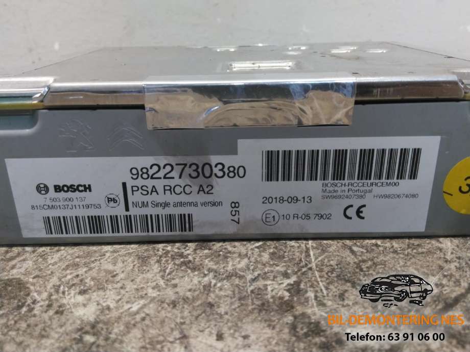 Bilstereo til Peugeot Expert 2016-->> (Type III)  (9822730380|)