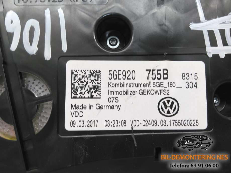 Instrumentpanel til VW e-Golf 2017-2020 (Fase 2)  (5GE920 755B|)