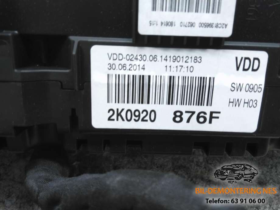 Instrumentpanel til VW Caddy 2010-2015 (Type III, Fase 2)  (2K0920 876F|)