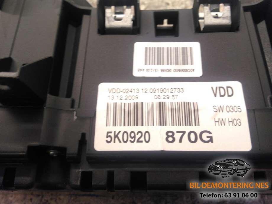 Speedometer til VW Golf VI 2008-2012  (5K0920870G|)