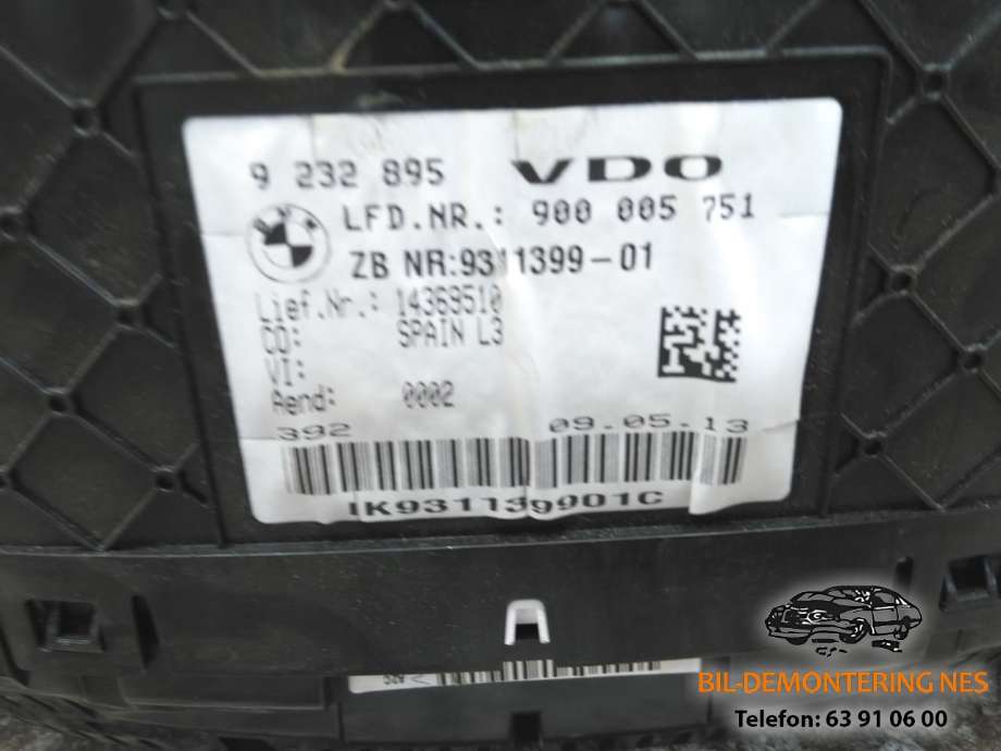 Instrumentpanel til BMW 3-Serie 2012-2018 (F30/F31/F34) (F30/F31/F34) (9 232 895|)