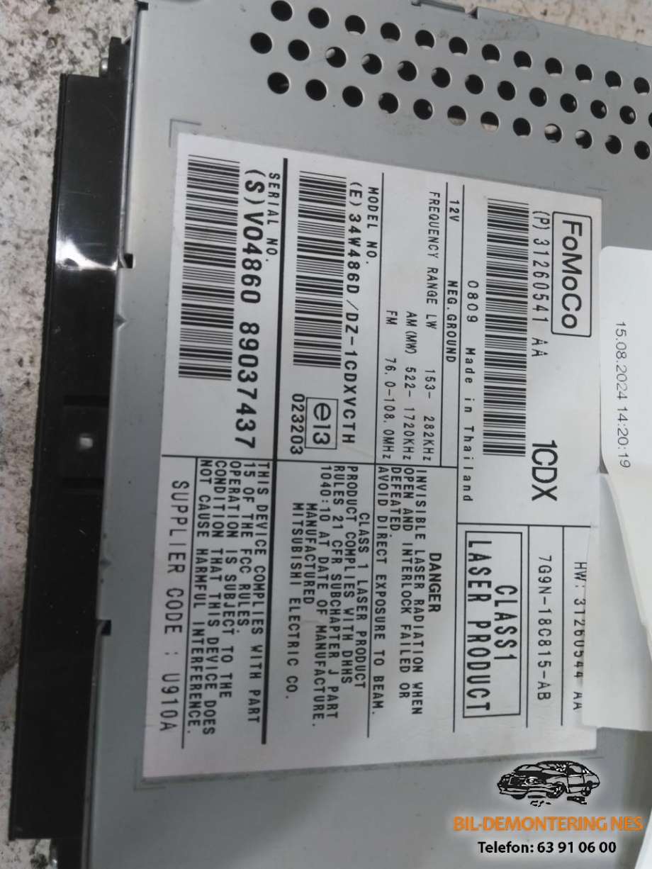 Bilstereo til Volvo V70 2007-2013 (Type III, Fase 1)