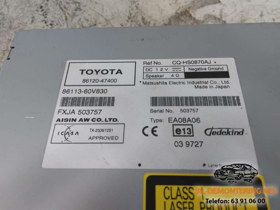 Bilstereo navigasjon til Toyota Prius 2009-2016 (Type III) (COMBI) (COMBI) 