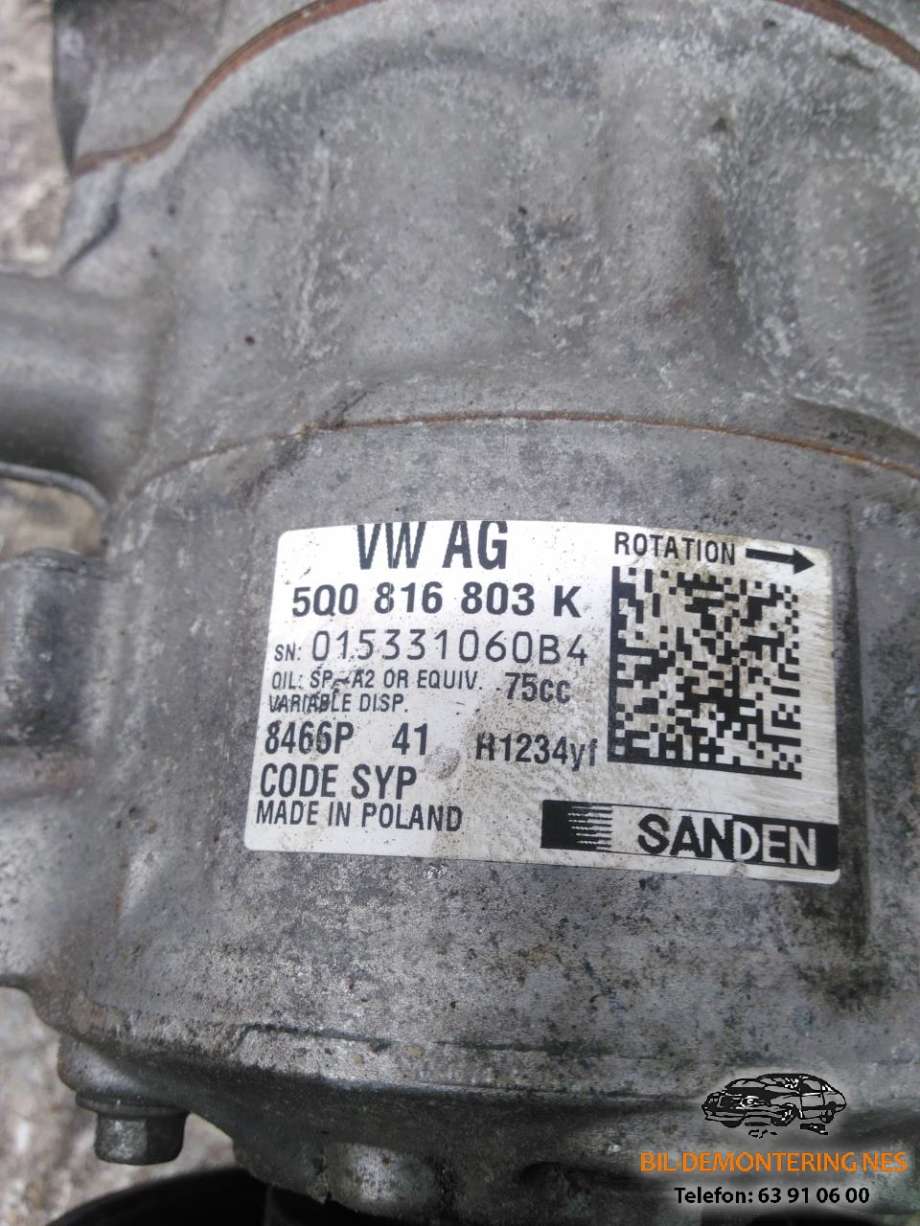 Aircondition kompressor til Škoda Superb 2015-->> (Type III)  (5Q0816803K|)