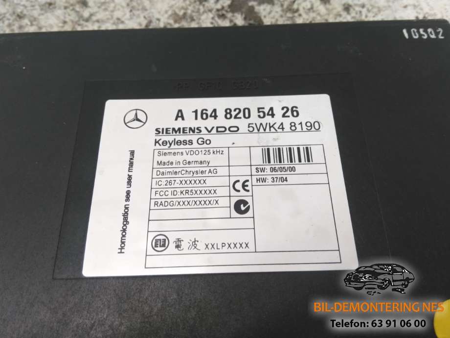 Styreenhet sentrallås til Mercedes ML 2005-2011 (W164) (W164) (A1648205426|)