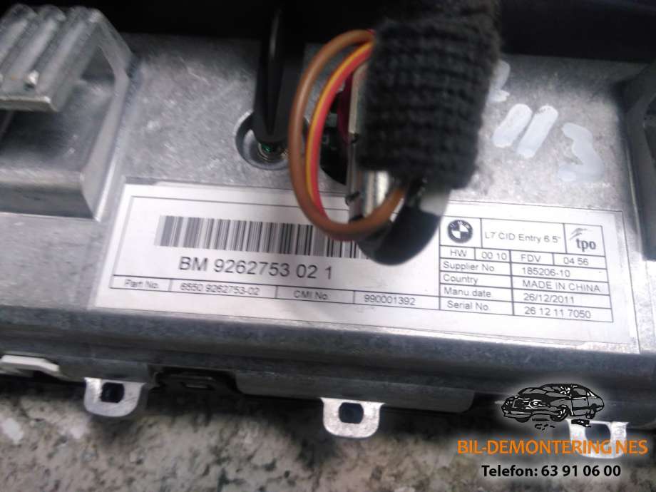Bilstereo navigasjon skjerm til BMW 3-Serie 2012-2018 (F30/F31/F34) (F30/F31/F34) (65509262753-02|)