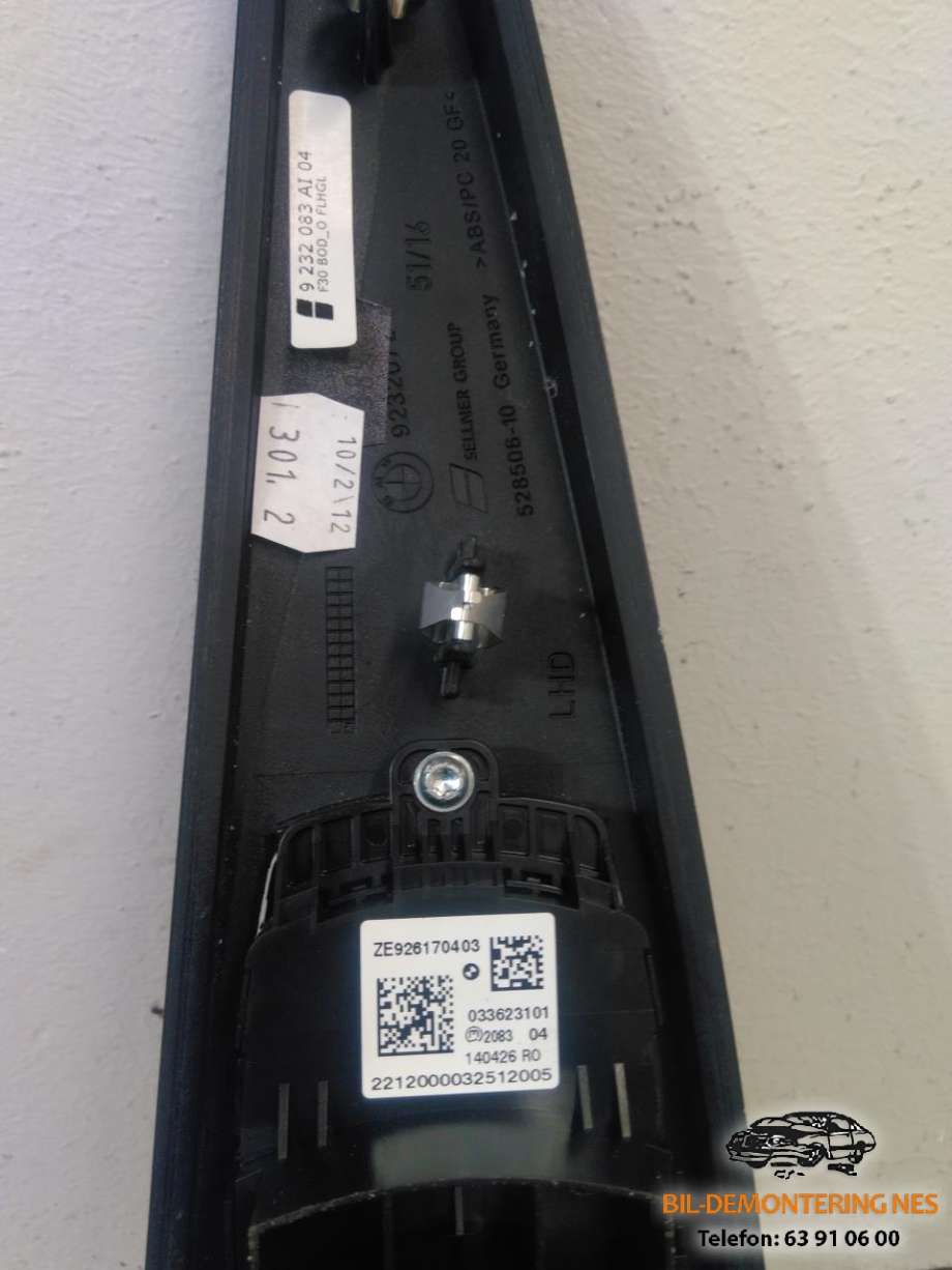 Bilstereo betjeningspanel til BMW 3-Serie 2012-2018 (F30/F31/F34) (F30/F31/F34) (033623101|)