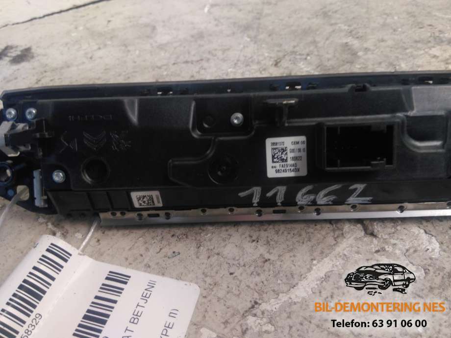 Varmeapparat betjening til Peugeot 5008 2017-->> (Type II)  (98249154DX|)