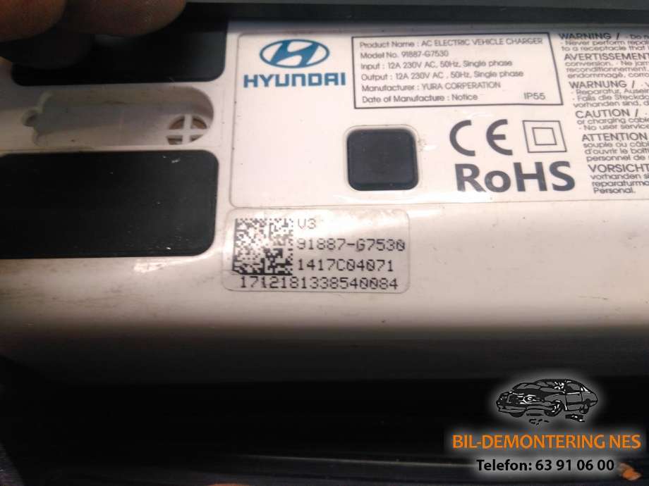 Batterilader kabel til Hyundai Ioniq Electric 2016-2019 (Fase 1)  