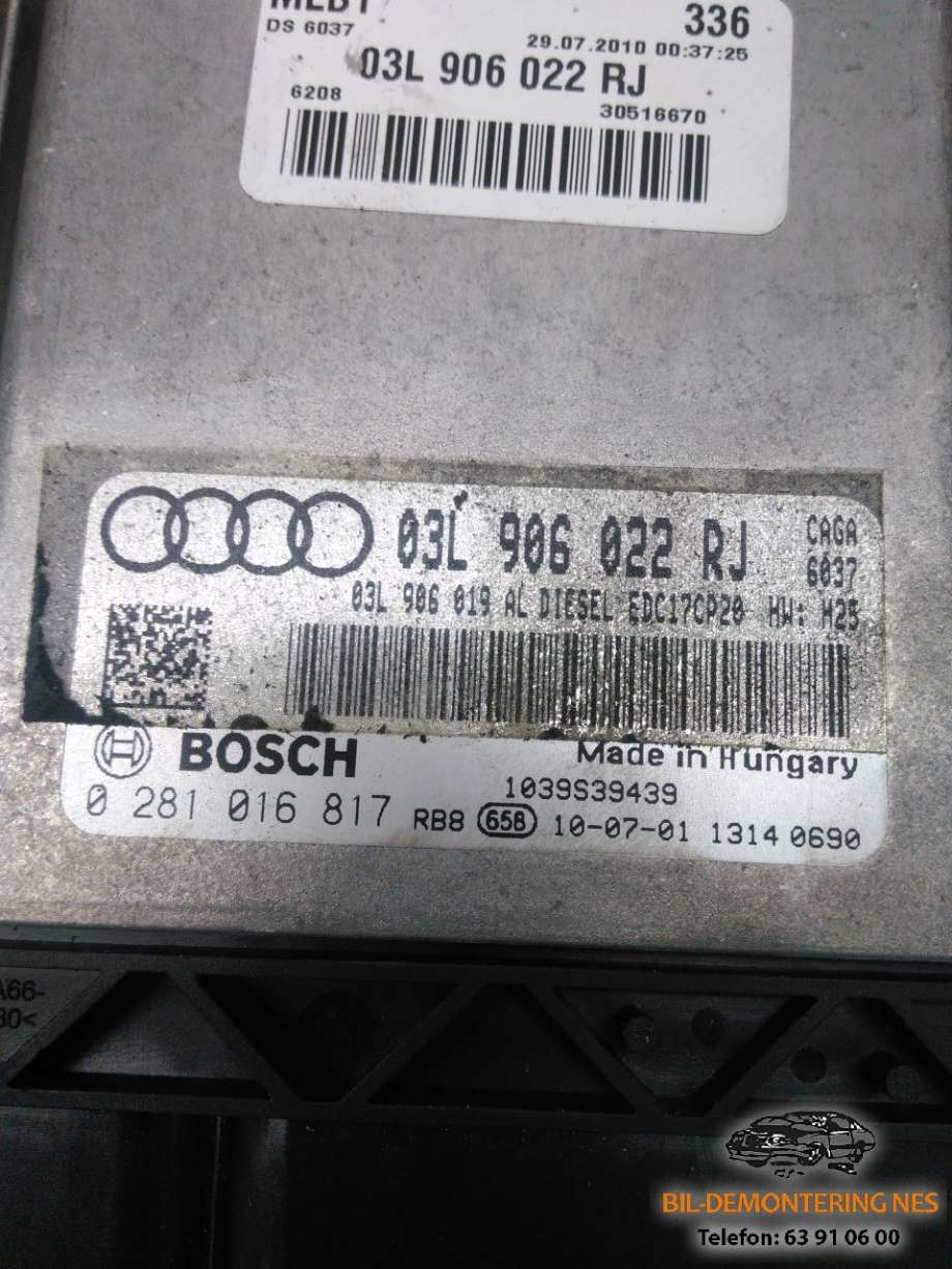 Styreenhet motor til Audi A4, Allroad 2009-2016 (Type I) (B8) (B8) (03L906022RJ|0281016817|)
