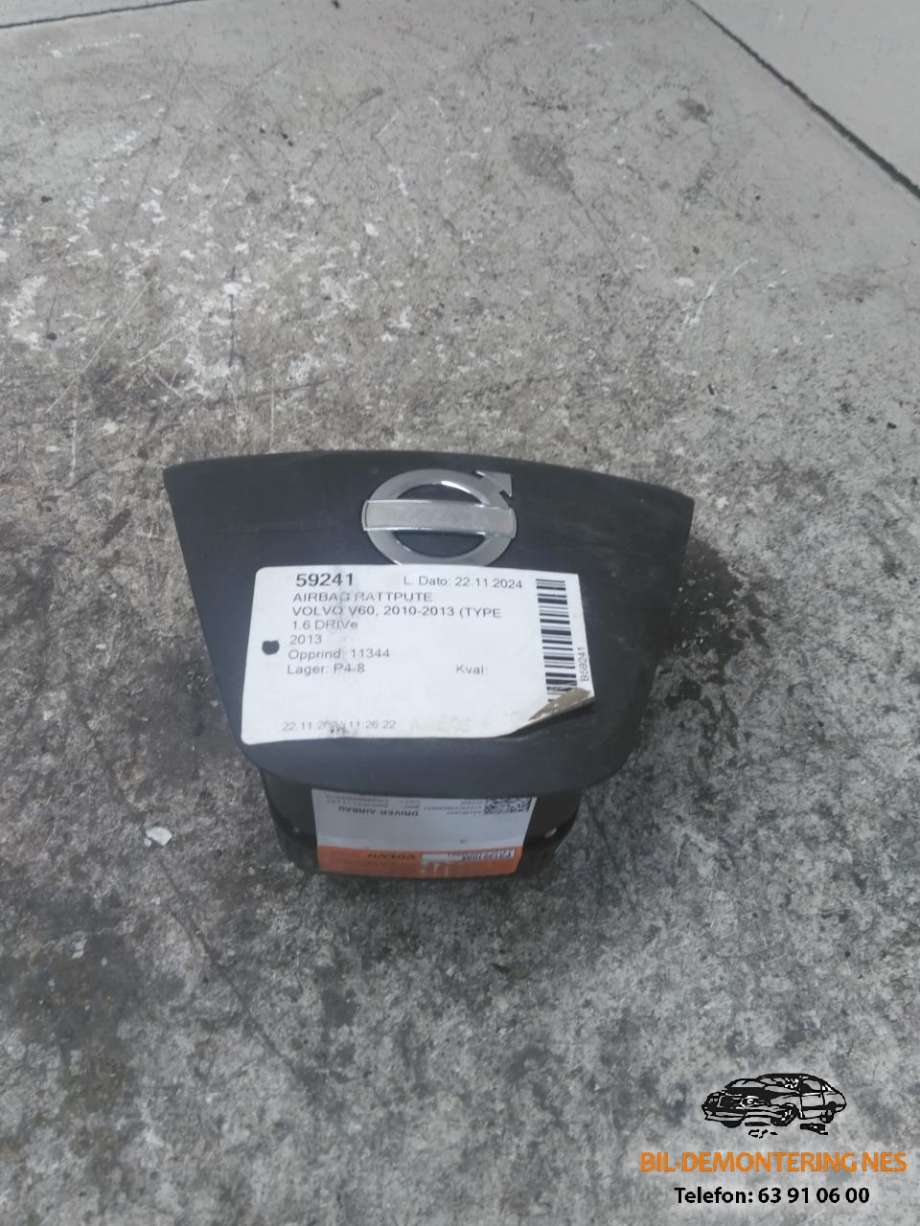 Airbag rattpute til Volvo V60, 2010-2013 (Type I, Fase 1)  
