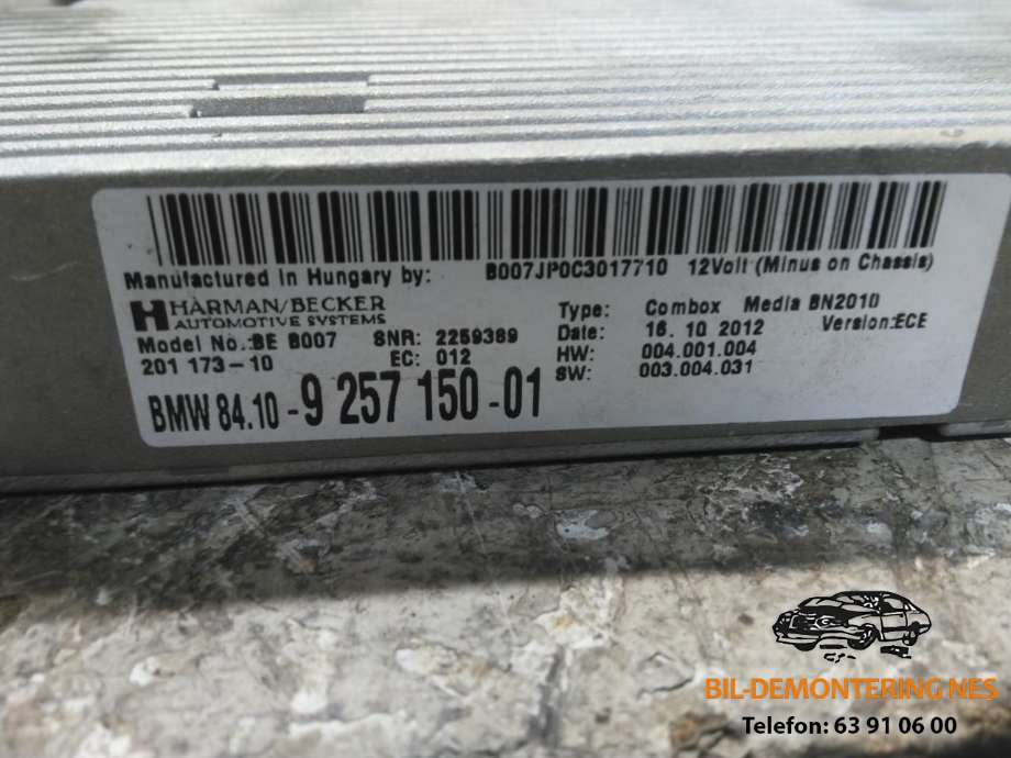 Styreenhet bluetooth til BMW X3 2010-2017 (F25) (F25) (8410925715001|)