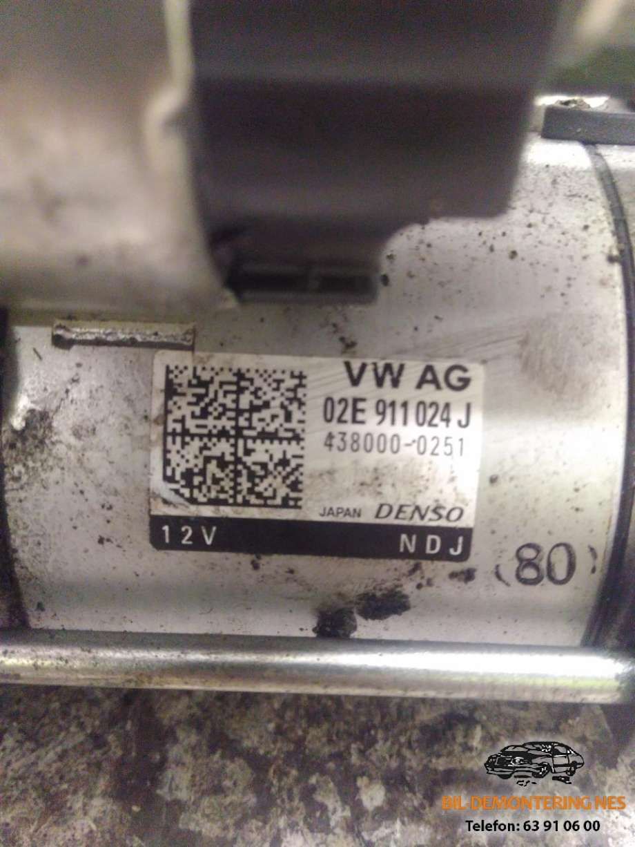 Starter diesel til Škoda Octavia 2013-2016 (Type III, Fase 1)  (02E911024J|)