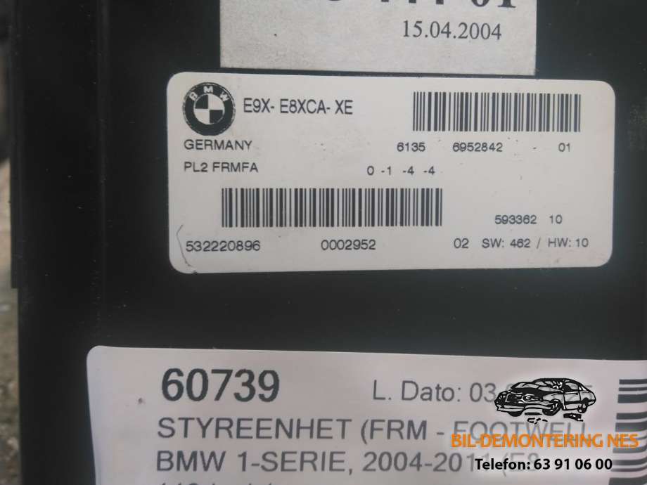 Styreenhet (FRM - Footwell Module) til BMW 1-Serie 2004-2011 (E81/E82/E87/E88) (E81/E82/E87/E88)