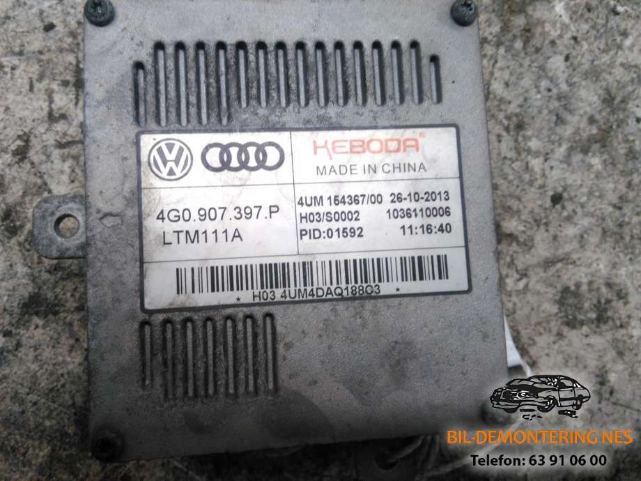 Styreenhet xenon/ballast til Audi A3 2012-2016 (Type III, Fase 1)  (4G0907397P|)