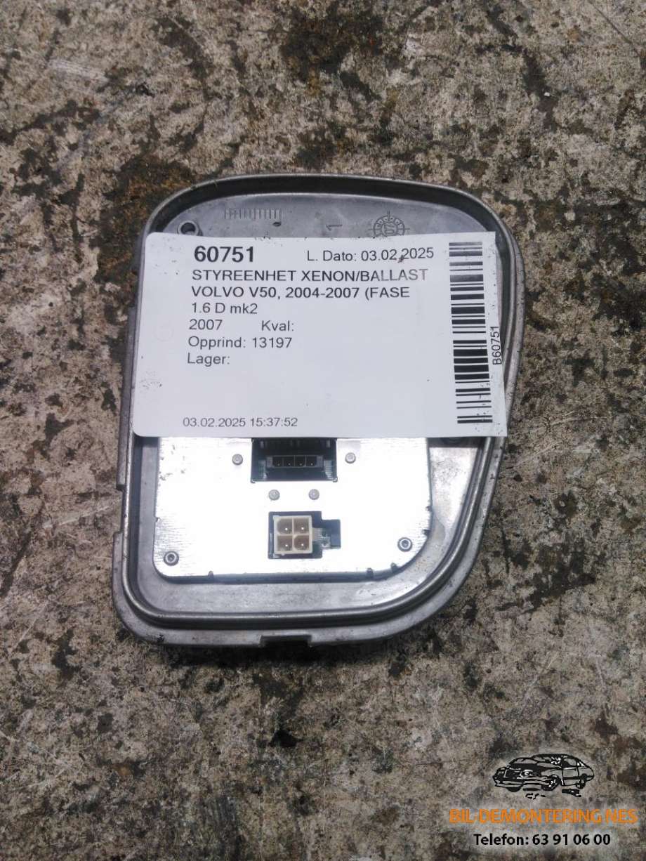 Styreenhet xenon/ballast til Volvo V50 2004-2007 (Fase 1)  