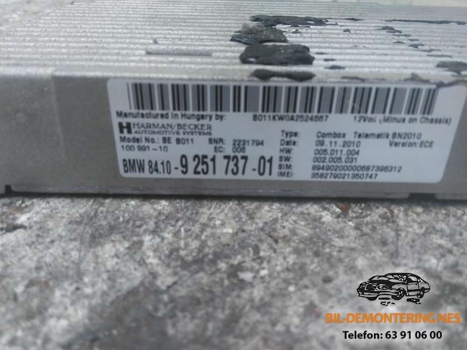 Styreenhet bluetooth til BMW 5-Serie 2010-2017 (F10/F11) (F10/F11) 