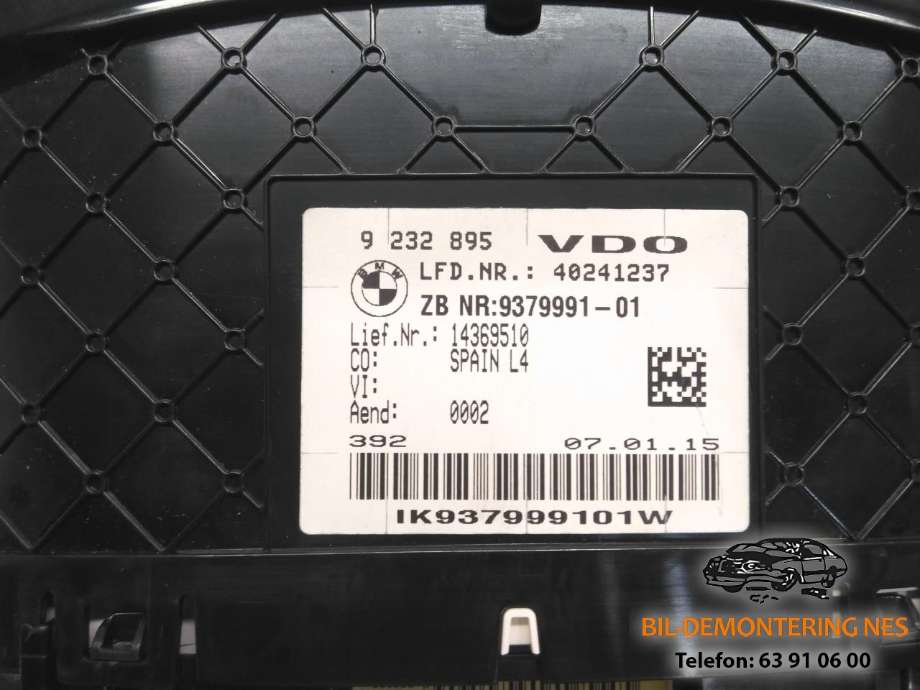 Speedometer til BMW 3-Serie 2012-2018 (F30/F31/F34) (F30/F31/F34) (937999101|)