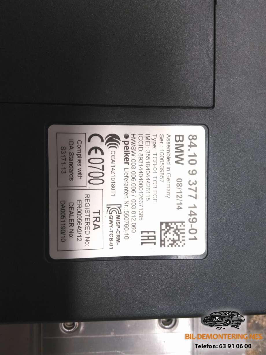 Styreenhet bluetooth til BMW 3-Serie 2012-2018 (F30/F31/F34) (F30/F31/F34) (84109377149|)