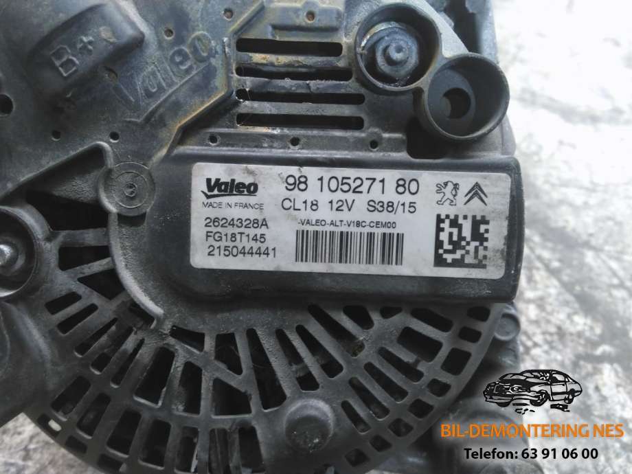 Dynamo diesel til Citroën Berlingo 2015-2019 (Type II, Fase 2)  (9810527180|)