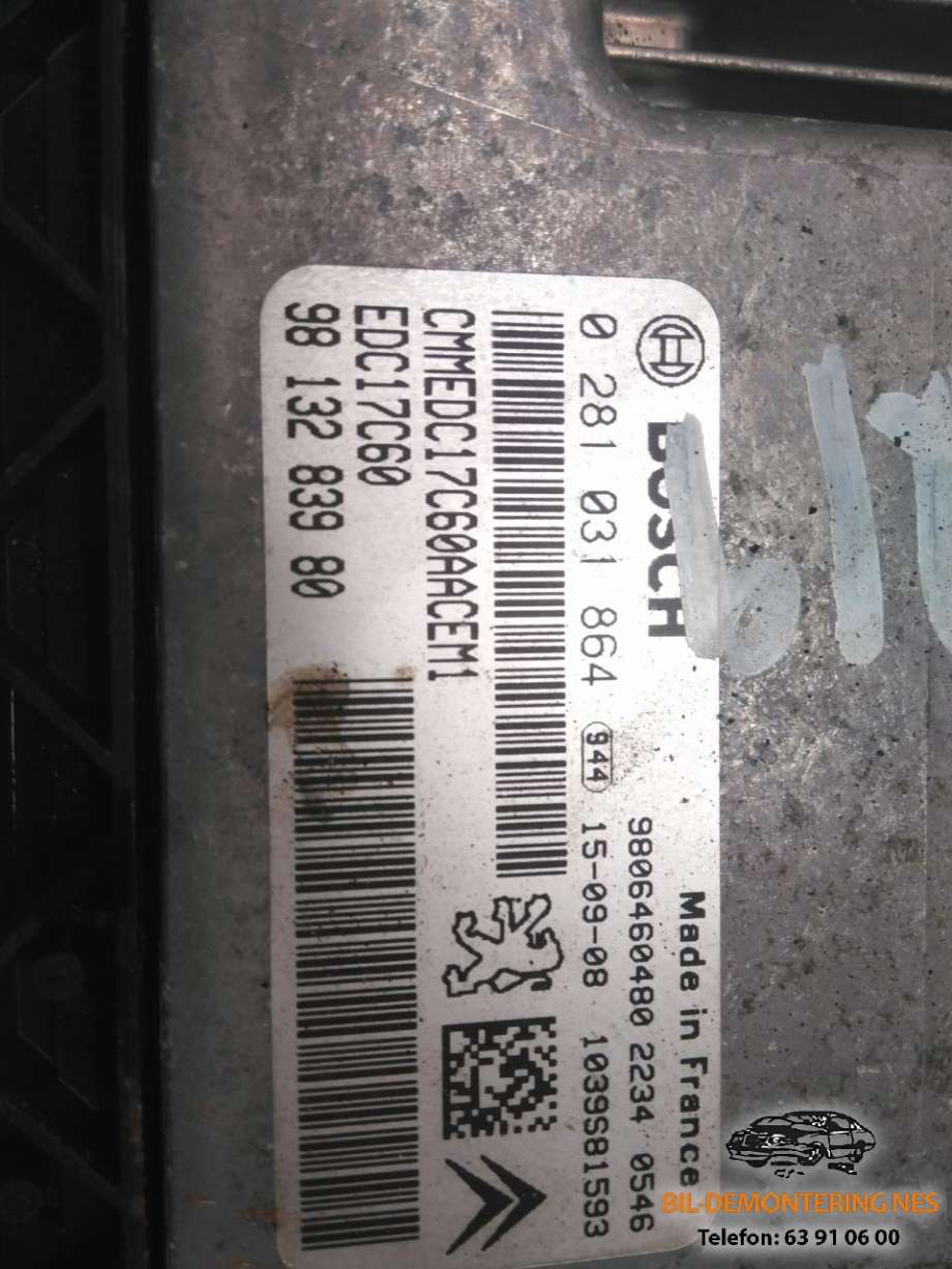 Styreenhet motor til Citroën Berlingo 2015-2019 (Type II, Fase 2)  (9813283980|)