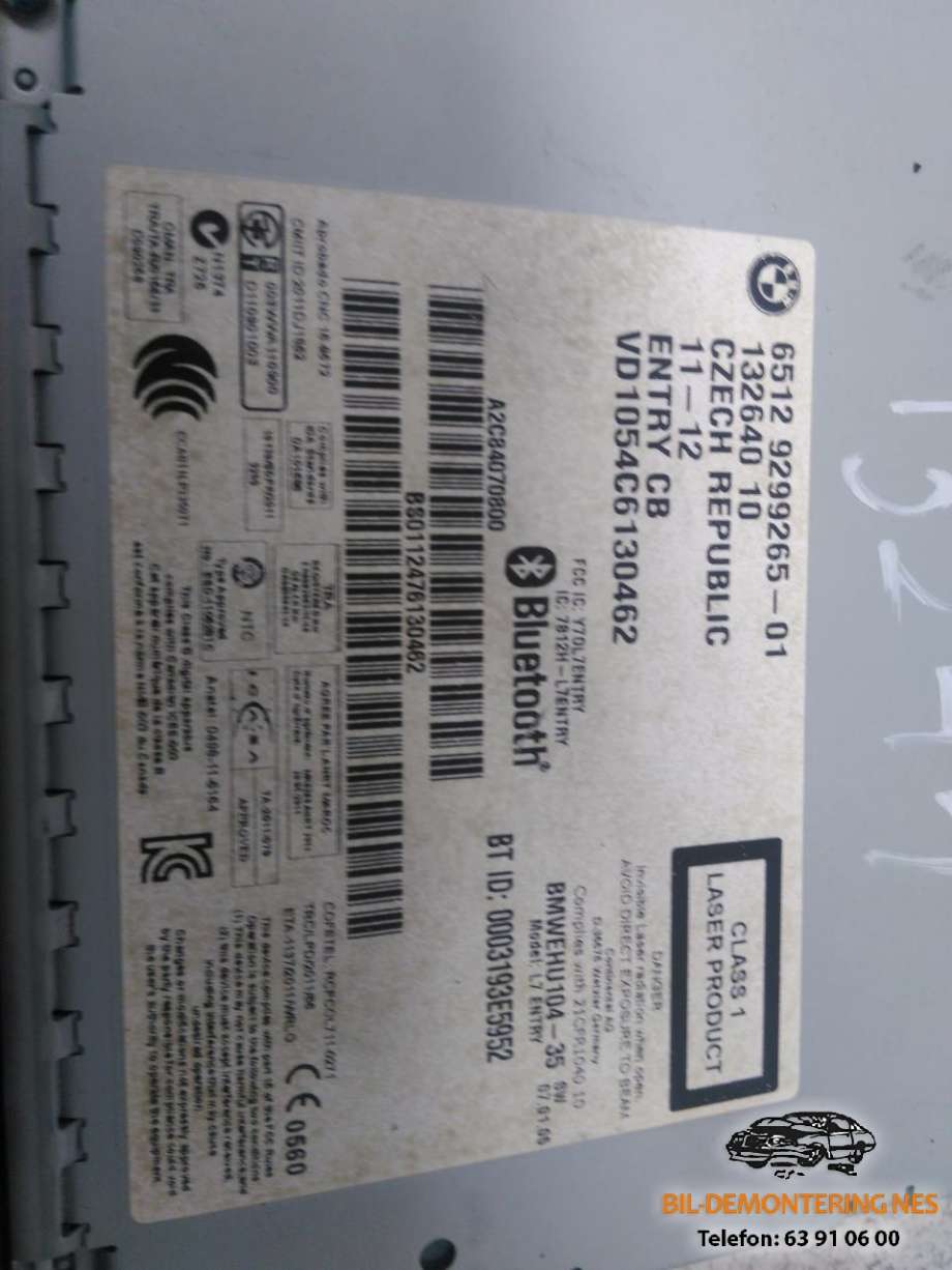 Bilstereo til BMW 3-Serie, 2012-2018 (F30/F31/F34) (F30/F31/F34) (6512929926501)