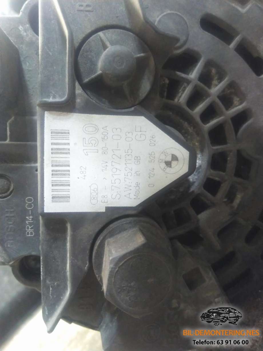 Dynamo diesel til BMW X3 2003-2006 (Fase 1) (E83) (E83) (01241525026|12 31 7 541 694|)