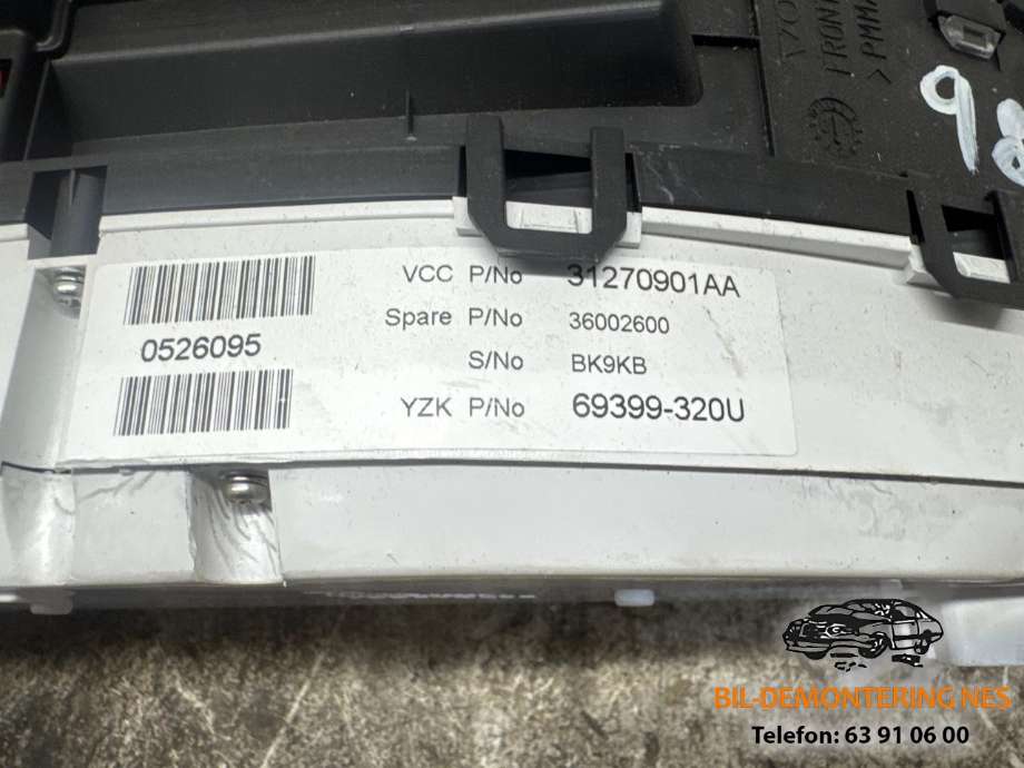 Instrumentpanel til Volvo V70 2007-2013 (Type III, Fase 1)  (31270901AA|36002600|)