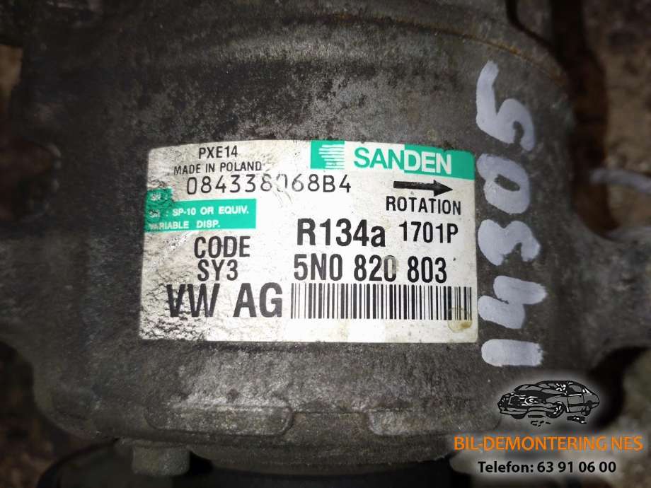 Aircondition kompressor til VW Passat 2005-2010 (B6) (B6) (5NO820803|)