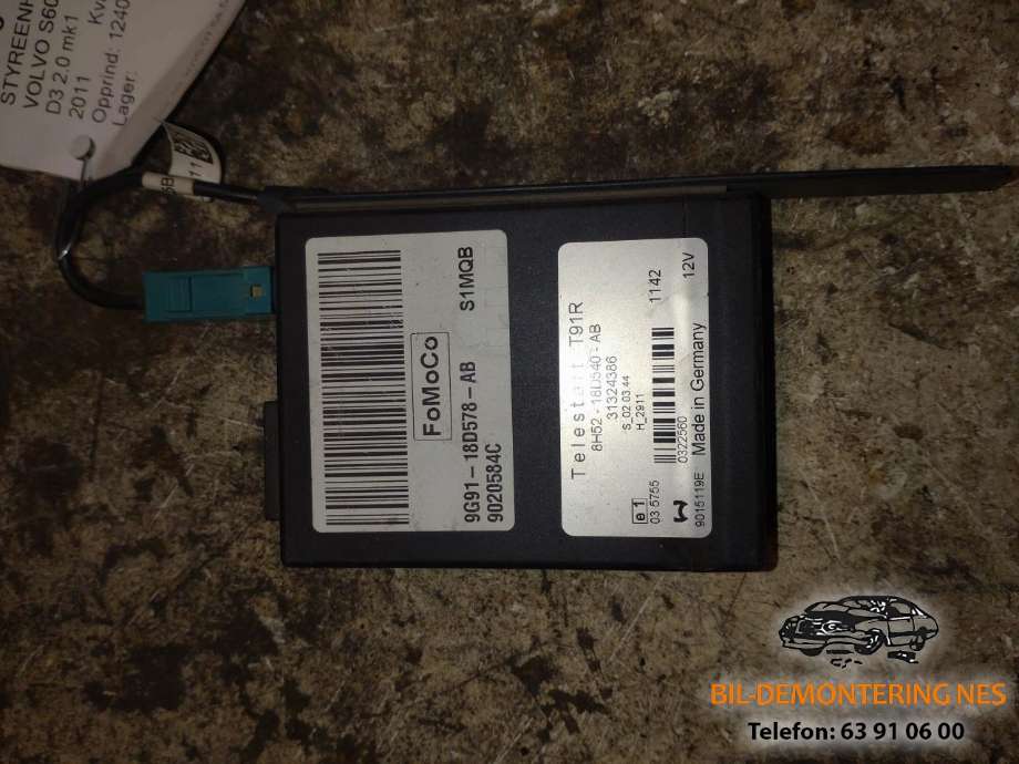 Styreenhet diverse til Volvo S60, 2010-2014 (Type II, Fase 1)  (WEBASTO|31324386)