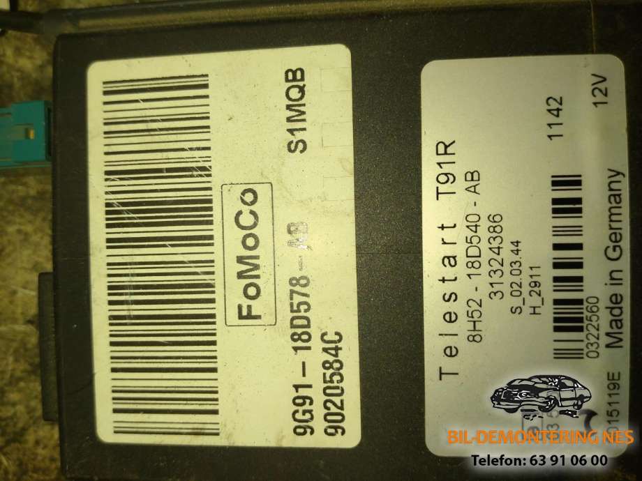 Styreenhet diverse til Volvo S60 2010-2014 (Type II, Fase 1)  (WEBASTO|31324386|8H52-18D540-AB|9G91-18D578-AB)