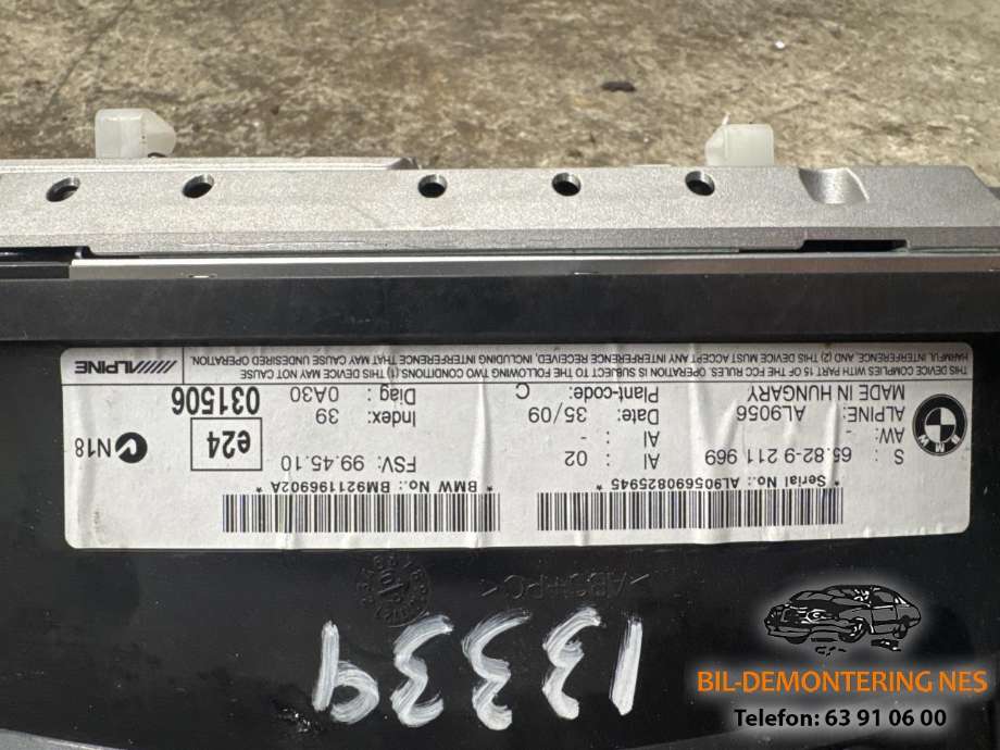 Multimedia display (MCU - Media Controller Unit) til BMW 3-Serie 2005-2011 (E90/E91/E92/E93) (E90/E91/E92/E93) (65829211969|)
