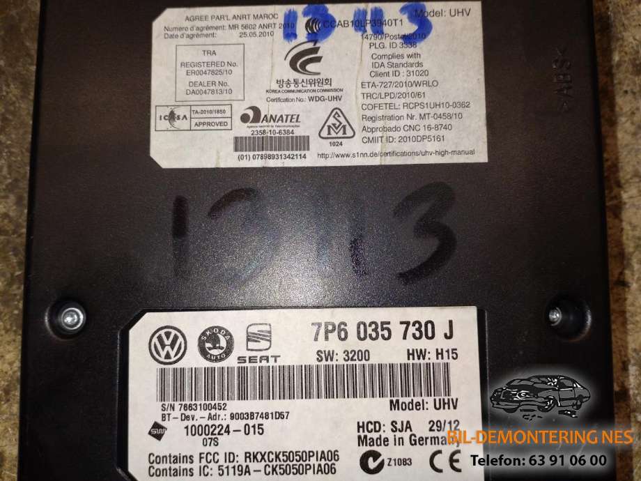 Styreenhet bluetooth til VW Passat 2011-2015 (B7) (B7) (7P6035730J|)