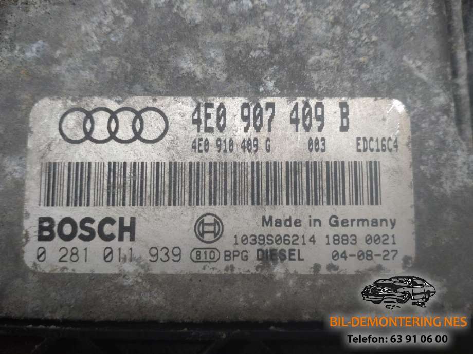 Styreenhet motor til Audi A8 2003-2010 (Type II)  (4E0907409B|4E0910409G|)