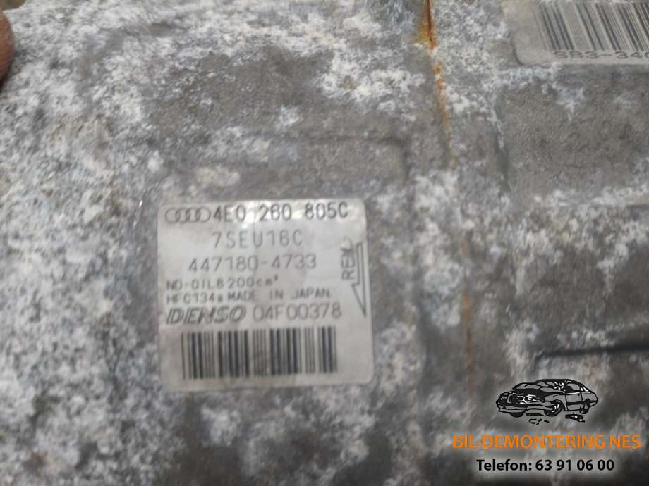 Aircondition kompressor til Audi A8 2003-2010 (Type II) (4E0260805C|)