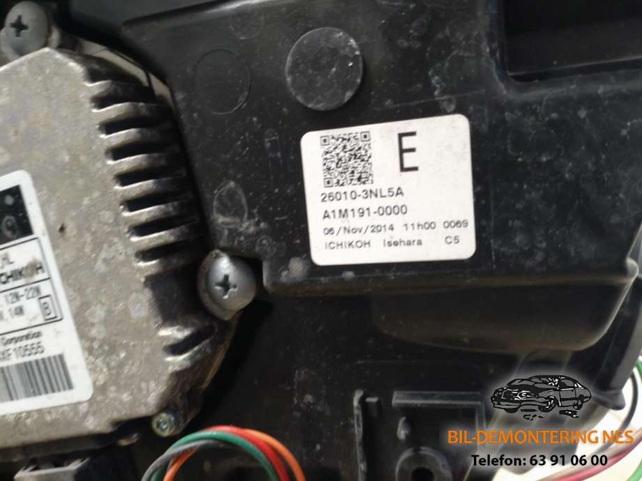 Frontlykt høyre full-LED til Nissan Leaf 2011-2017 (Type I)  (26010-3NL5A|)