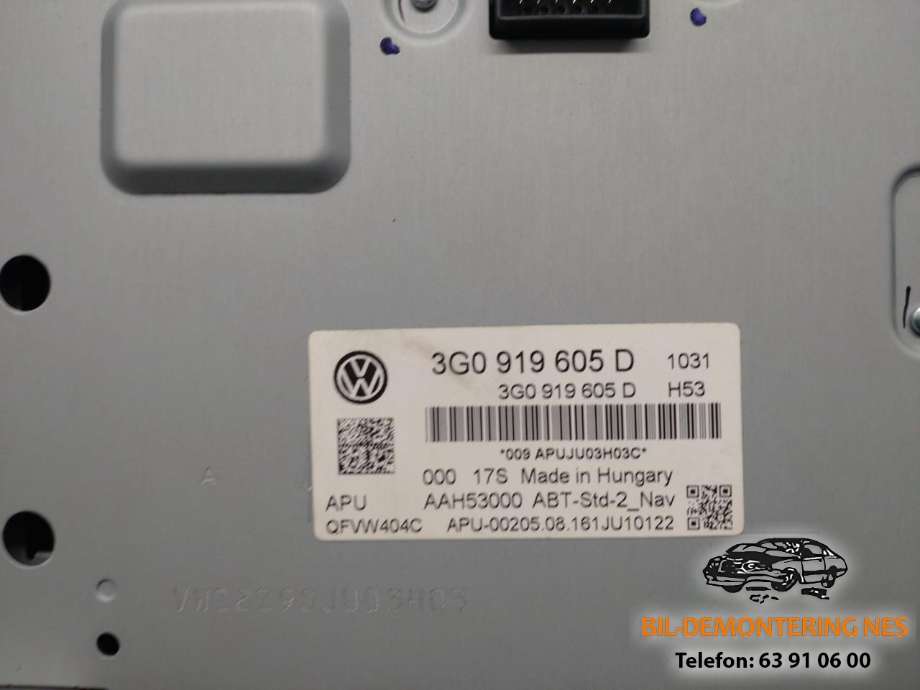 Bilstereo navigasjon skjerm til VW Passat 2015-2019 (Fase 1) (B8) (B8) (3G0919605D|)