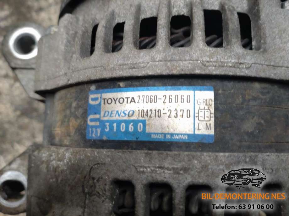 Dynamo diesel til Toyota RAV4 2009-2013 (Type III, Fase 2)  (27060-26060|104210-2370|)