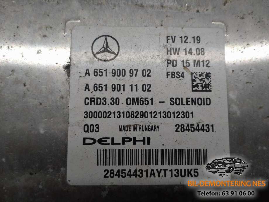 Styreenhet motor til Mercedes A-Klasse 2012-2018 (W176) (W176) (A6519009702|)