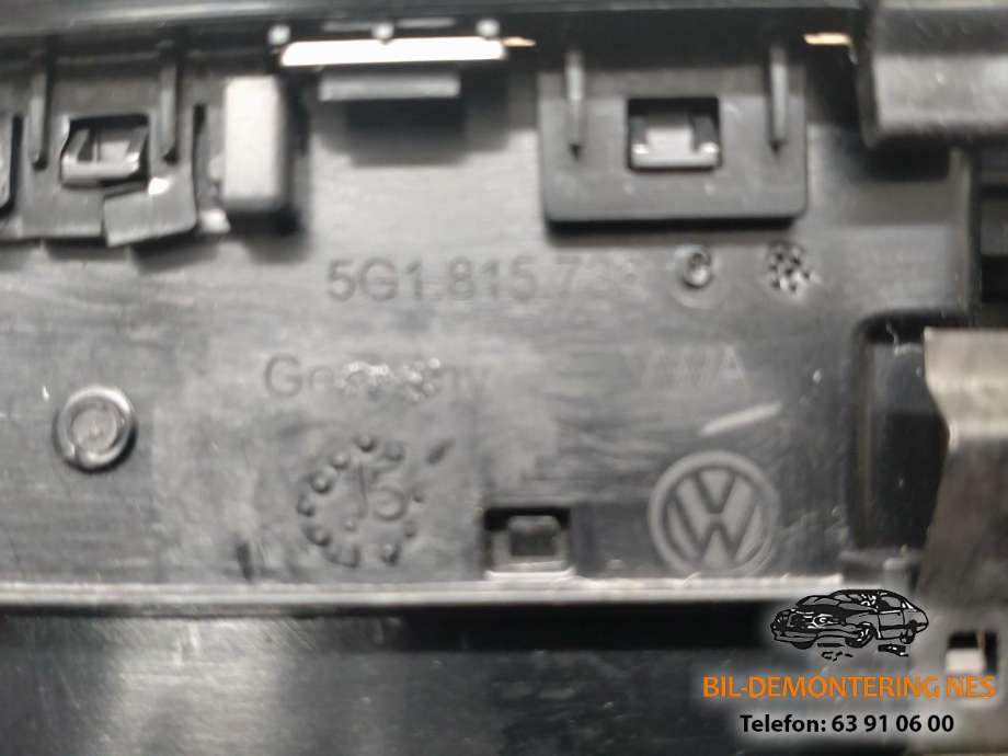 Dashbord friskluftdyse midtkonsoll til VW e-Golf 2014-2017 (Fase 1)  (5G1815736|)