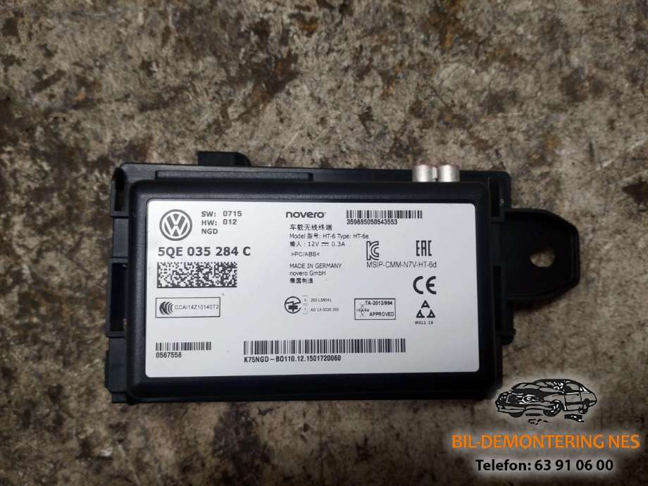 Styreenhet bluetooth til VW e-Golf, 2014-2017 (Fase 1)  