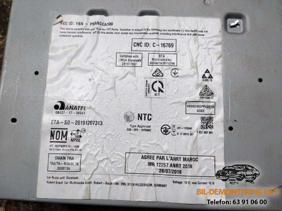 Bilstereo til Toyota Proace 2016-->> (Type II)  (9841575880|)