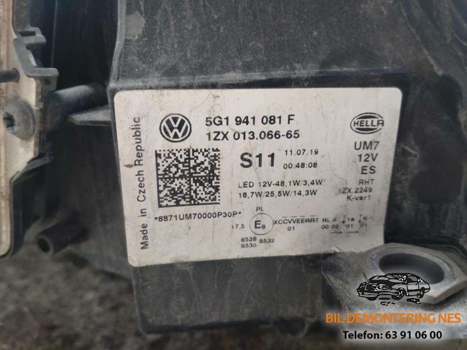 Frontlykt venstre full-LED til VW e-Golf 2017-2020 (Fase 2)  (5G1941081F|)