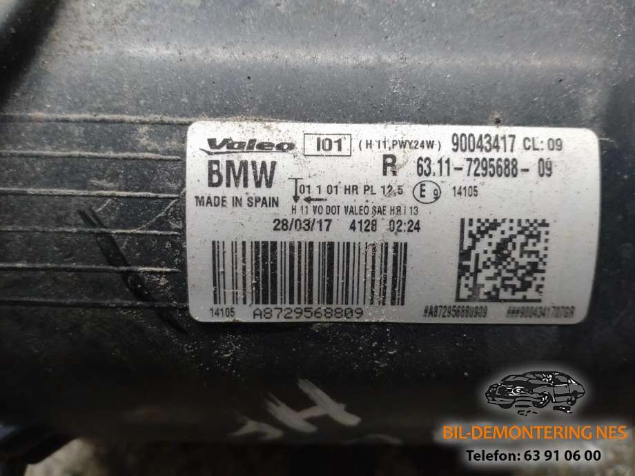 Tåkelykt høyre foran til BMW i3 2013-2022  (63117295688|)