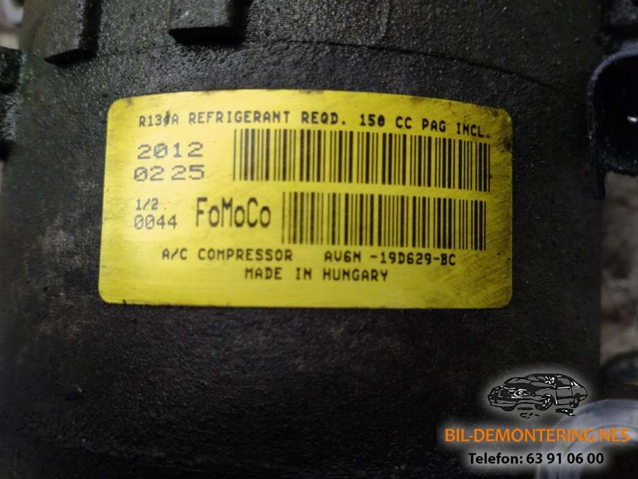 Aircondition kompressor til Ford S-Max 2010-2015 (Type I, Fase 2)  (FOMOCO|AV6N19D629BC|)